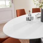 EEI-3540-BLK-WHI Lippa 78" Oval Wood Dining Table by Modway