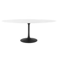 Modway EEI-3540-BLK-WHI Lippa 78" Oval Wood Dining Table Black White