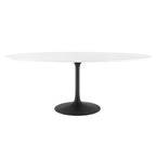 Modway EEI-3540-BLK-WHI Lippa 78" Oval Wood Dining Table Black White