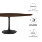 EEI-4888-BLK-CHE Lippa 78" Oval Wood Dining Table by Modway