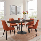 EEI-4888-BLK-CHE Lippa 78" Oval Wood Dining Table by Modway