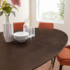 EEI-4888-BLK-CHE Lippa 78" Oval Wood Dining Table by Modway