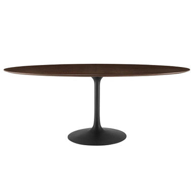 Modway EEI-4888-BLK-CHE Lippa 78" Oval Wood Dining Table Black Cherry Walnut