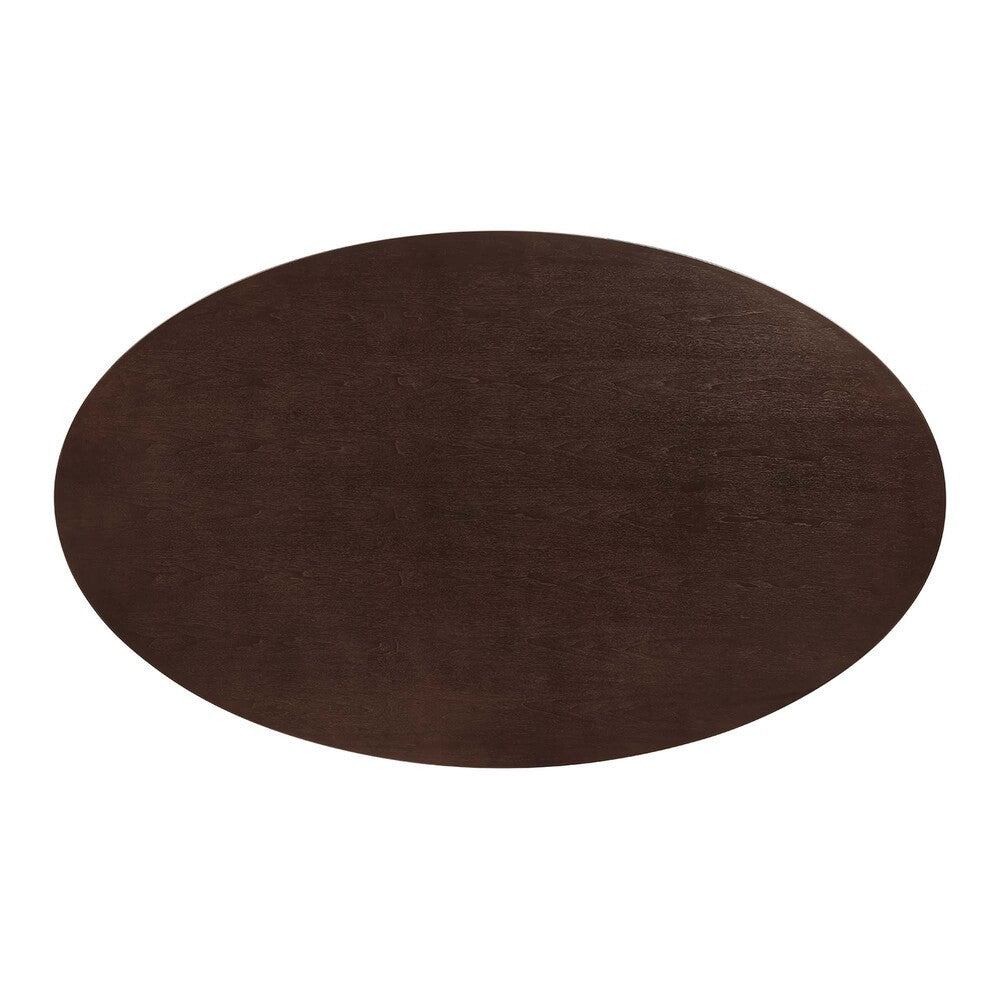EEI-5196-WHI-CHE Lippa 78" Oval Wood Dining Table by Modway