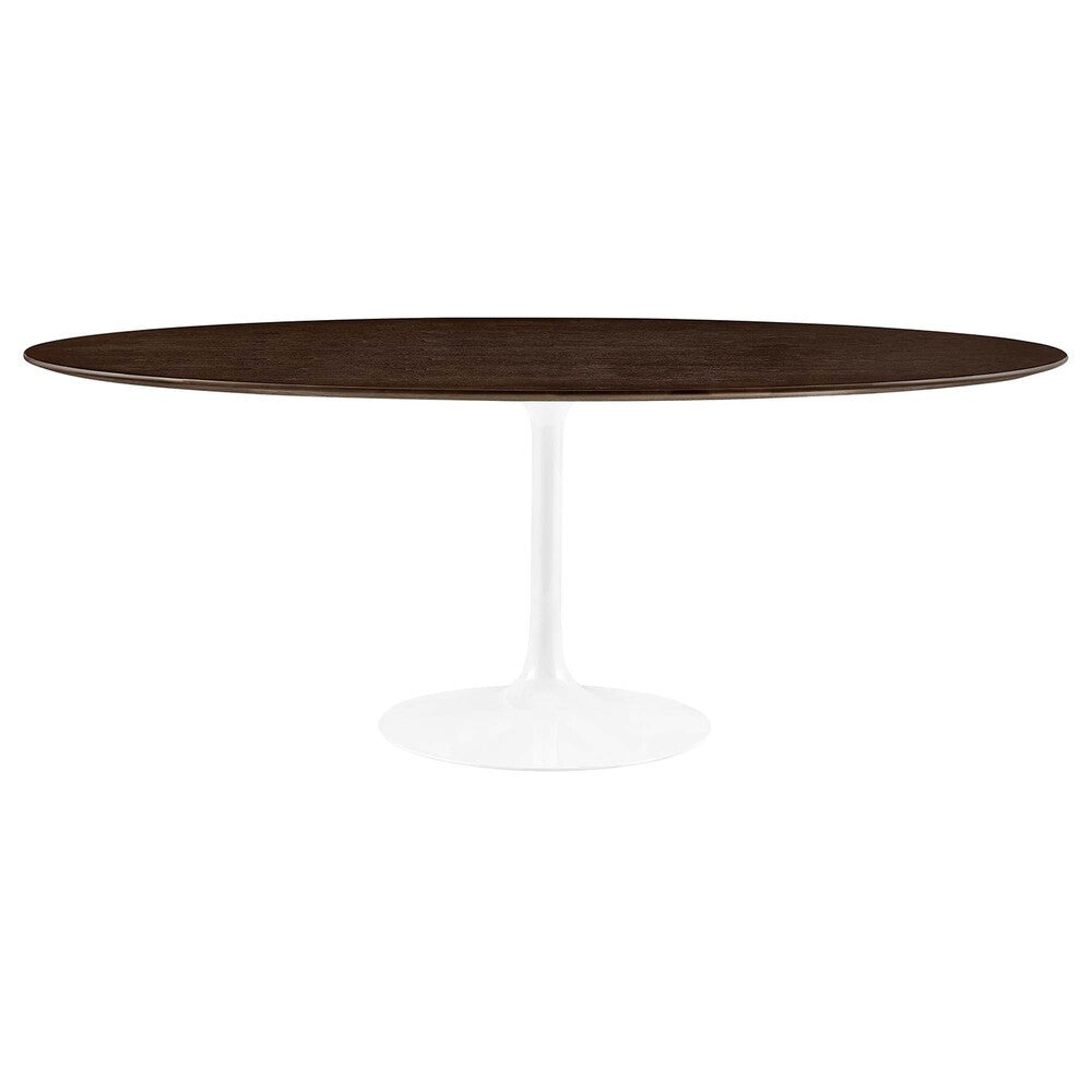 EEI-5196-WHI-CHE Lippa 78" Oval Wood Dining Table by Modway
