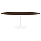 Modway EEI-5196-WHI-CHE Lippa 78" Oval Wood Dining Table White Cherry Walnut