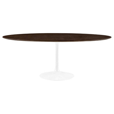 Modway EEI-5196-WHI-CHE Lippa 78" Oval Wood Dining Table White Cherry Walnut