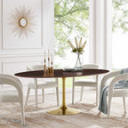 EEI-5526-GLD-CHE Lippa 78" Oval Wood Dining Table by Modway