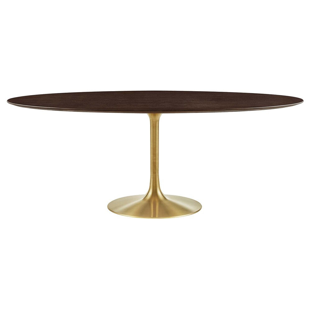 EEI-5526-GLD-CHE Lippa 78" Oval Wood Dining Table by Modway