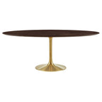 EEI-5526-GLD-CHE Lippa 78" Oval Wood Dining Table by Modway