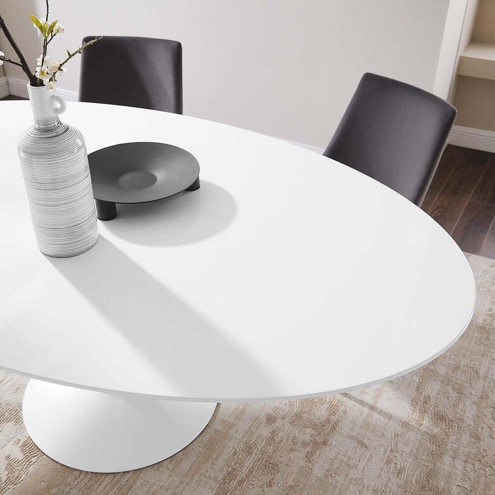 EEI-1657-WHI Lippa 78" Oval Wood Dining Table by Modway
