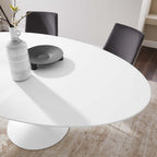 EEI-1657-WHI Lippa 78" Oval Wood Dining Table by Modway