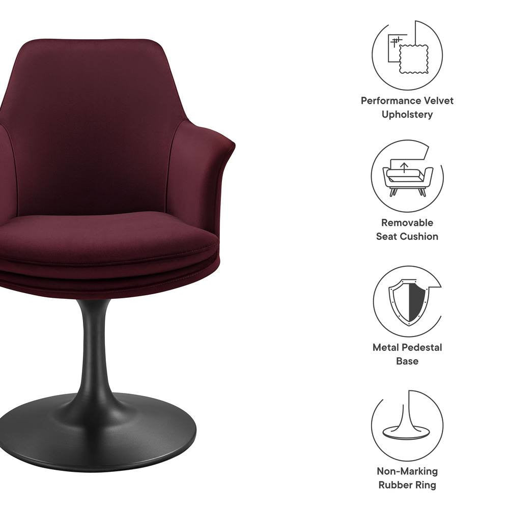 EEI-6957 Lippa Swivel Dining Performance Velvet Armchair by Modway