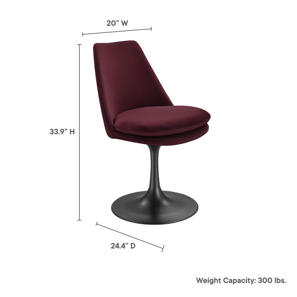 EEI-6954 Lippa Swivel Dining Performance Velvet Side Chair by Modway