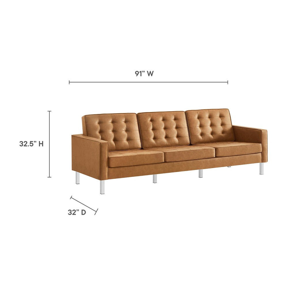 EEI-4105 Loft 3-Piece Tufted Vegan Leather Furniture Set by Modway