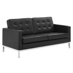 EEI-4102 Loft Tufted Upholstered Faux Leather Loveseat and Armchair Set by Modway