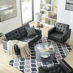 EEI-4102 Loft Tufted Upholstered Faux Leather Loveseat and Armchair Set by Modway