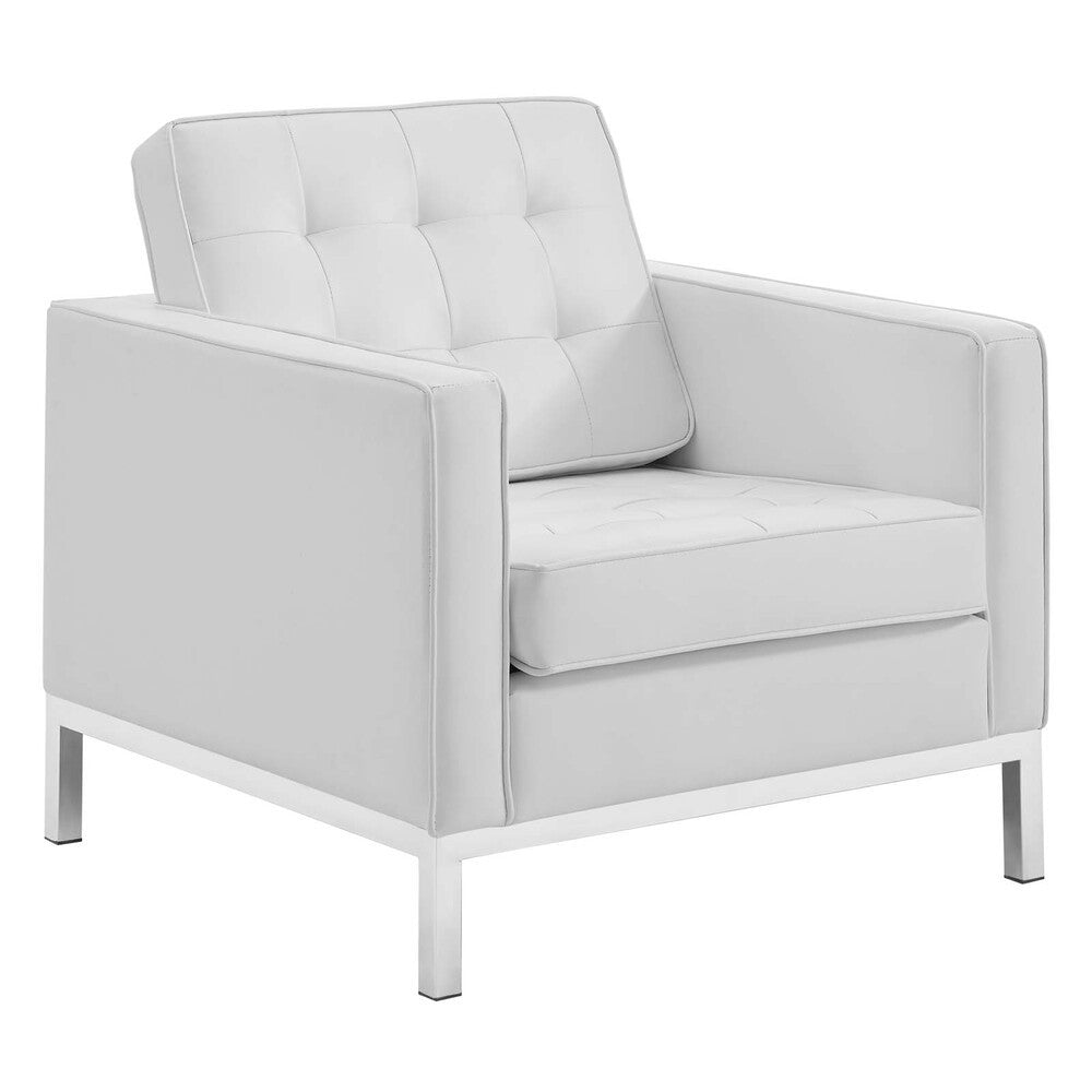 EEI-4102 Loft Tufted Upholstered Faux Leather Loveseat and Armchair Set by Modway
