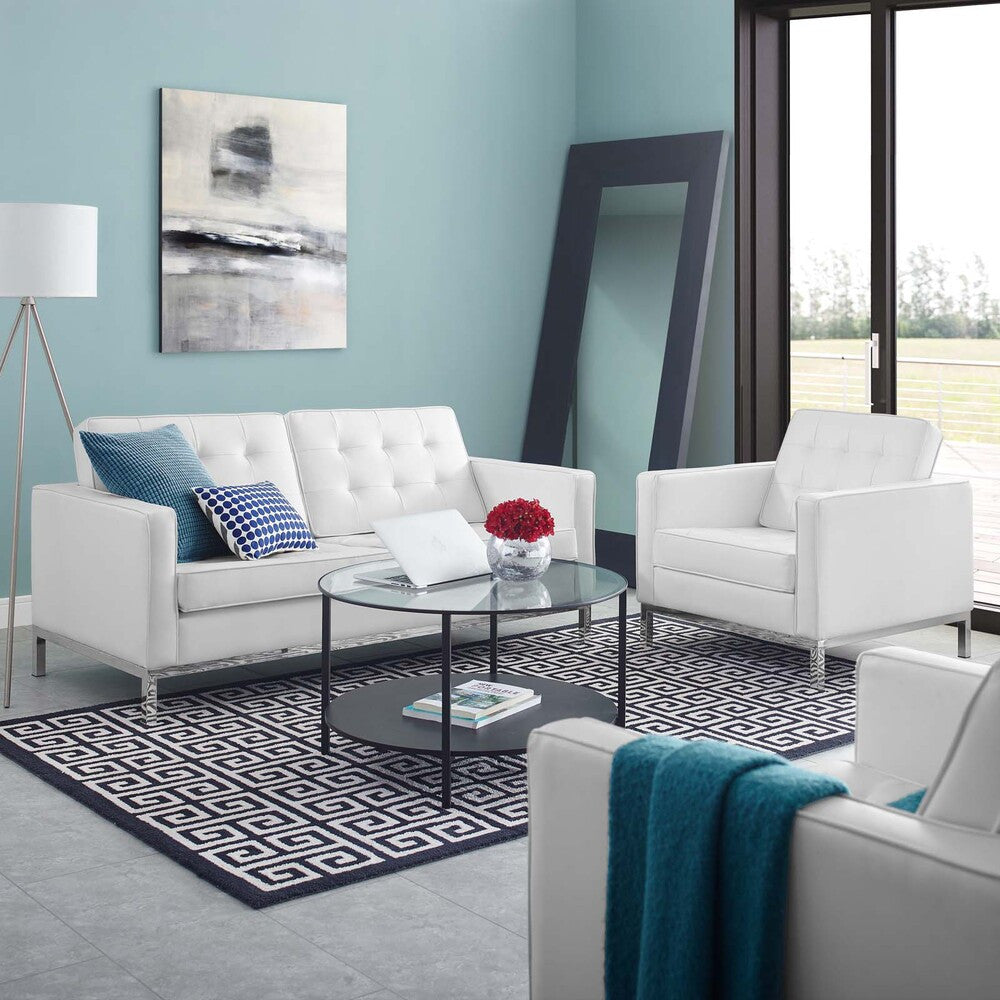 EEI-4102 Loft Tufted Upholstered Faux Leather Loveseat and Armchair Set by Modway