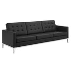 EEI-4104 Loft Tufted Upholstered Faux Leather Sofa and Armchair Set by Modway