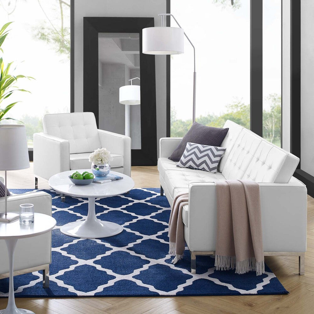 EEI-4104 Loft Tufted Upholstered Faux Leather Sofa and Armchair Set by Modway