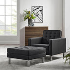 EEI-6409 Loft Tufted Vegan Leather Armchair and Ottoman Set by Modway