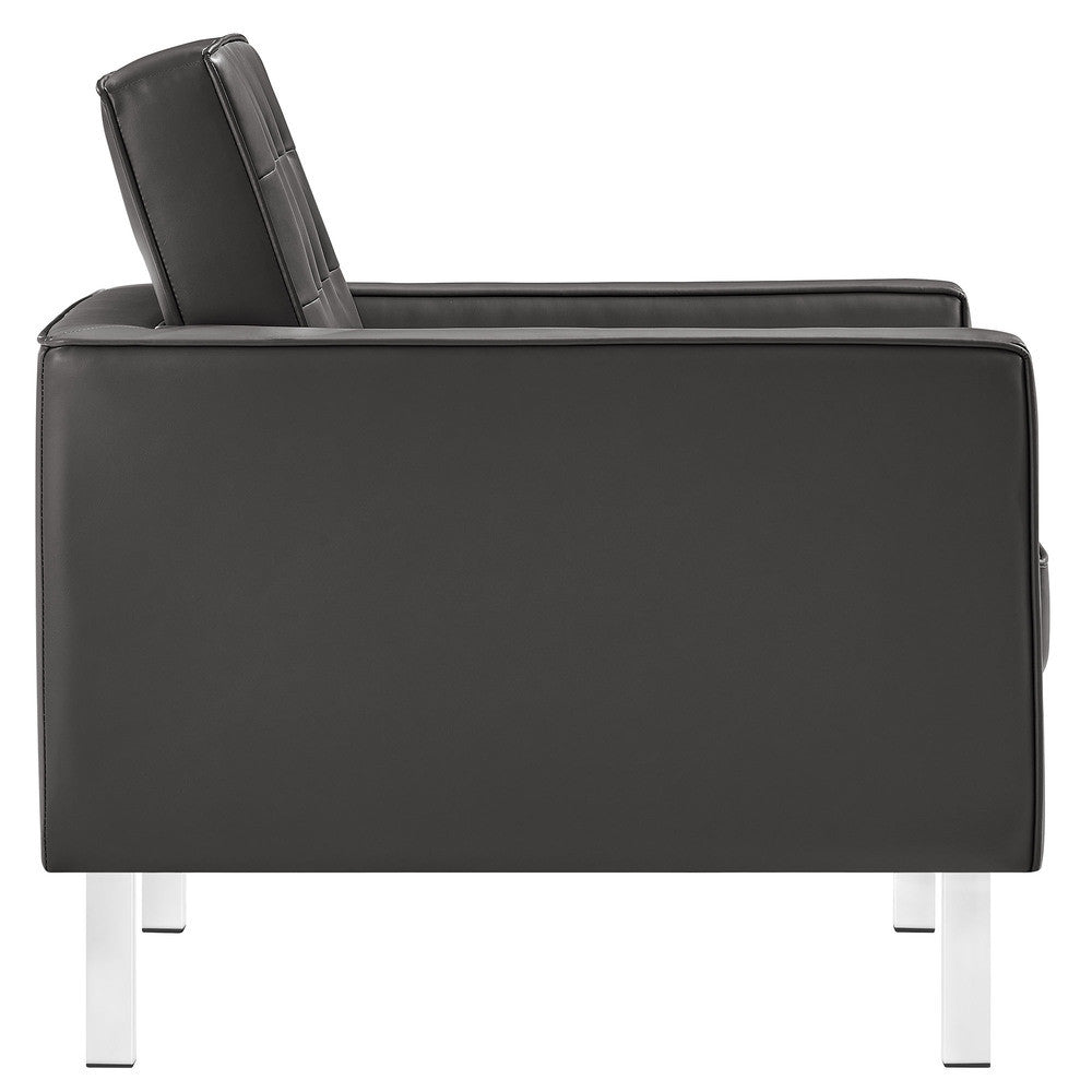 EEI-6409 Loft Tufted Vegan Leather Armchair and Ottoman Set by Modway