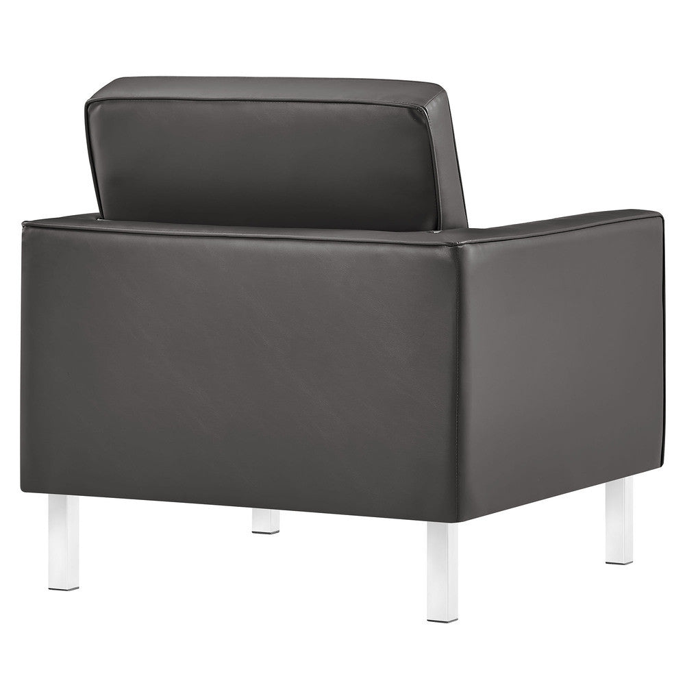 EEI-6409 Loft Tufted Vegan Leather Armchair and Ottoman Set by Modway