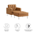 EEI-6409 Loft Tufted Vegan Leather Armchair and Ottoman Set by Modway