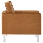 EEI-6409 Loft Tufted Vegan Leather Armchair and Ottoman Set by Modway