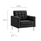 EEI-4101 Loft Tufted Vegan Leather Armchairs Set of 2 by Modway