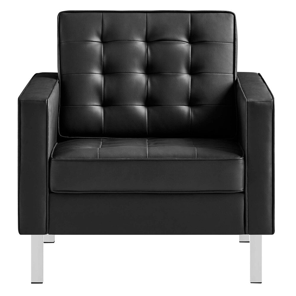 EEI-4101 Loft Tufted Vegan Leather Armchairs Set of 2 by Modway