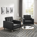 EEI-4101 Loft Tufted Vegan Leather Armchairs Set of 2 by Modway