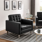 EEI-4101 Loft Tufted Vegan Leather Armchairs Set of 2 by Modway