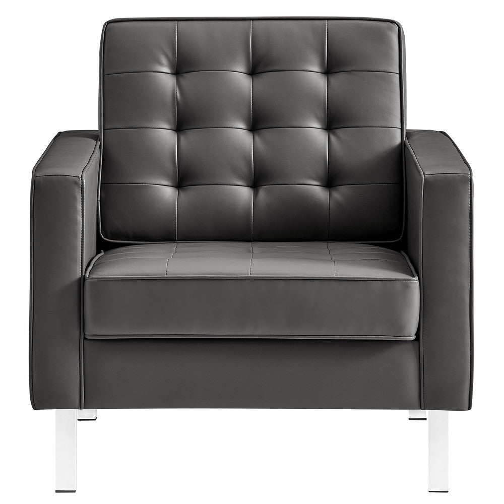 EEI-4101 Loft Tufted Vegan Leather Armchairs Set of 2 by Modway
