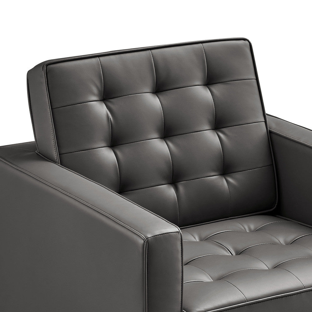 EEI-4101 Loft Tufted Vegan Leather Armchairs Set of 2 by Modway