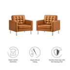 EEI-4101 Loft Tufted Vegan Leather Armchairs Set of 2 by Modway