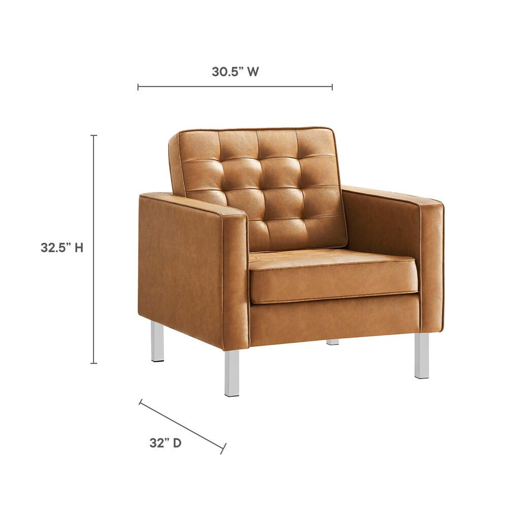 EEI-4101 Loft Tufted Vegan Leather Armchairs Set of 2 by Modway