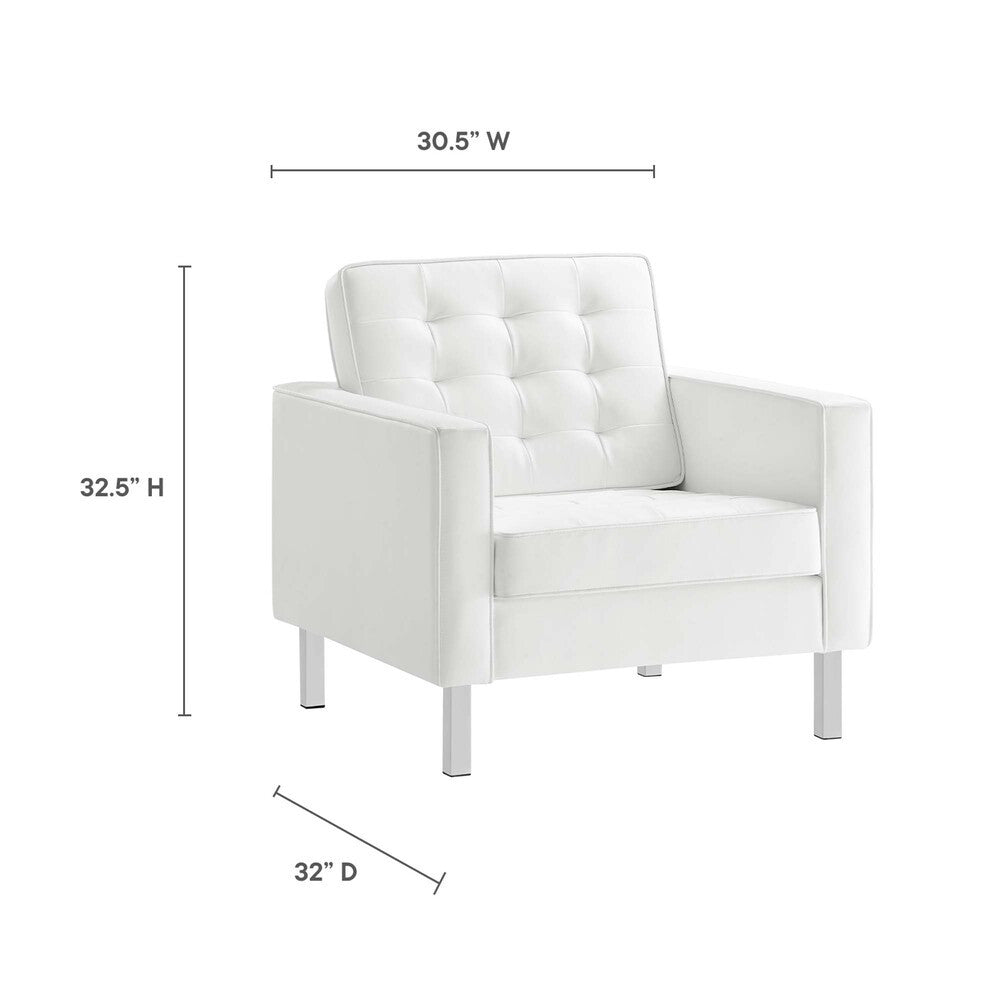 EEI-4101 Loft Tufted Vegan Leather Armchairs Set of 2 by Modway