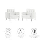 EEI-4101 Loft Tufted Vegan Leather Armchairs Set of 2 by Modway