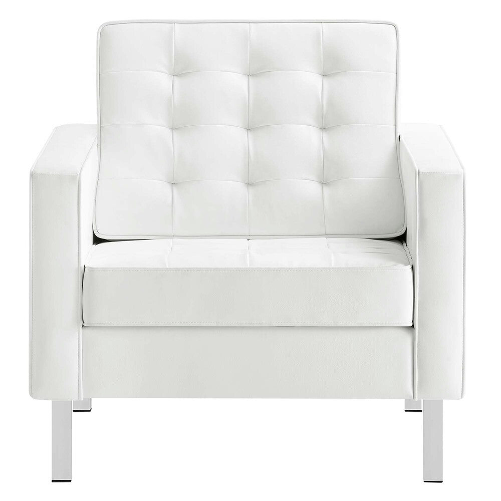 EEI-4101 Loft Tufted Vegan Leather Armchairs Set of 2 by Modway