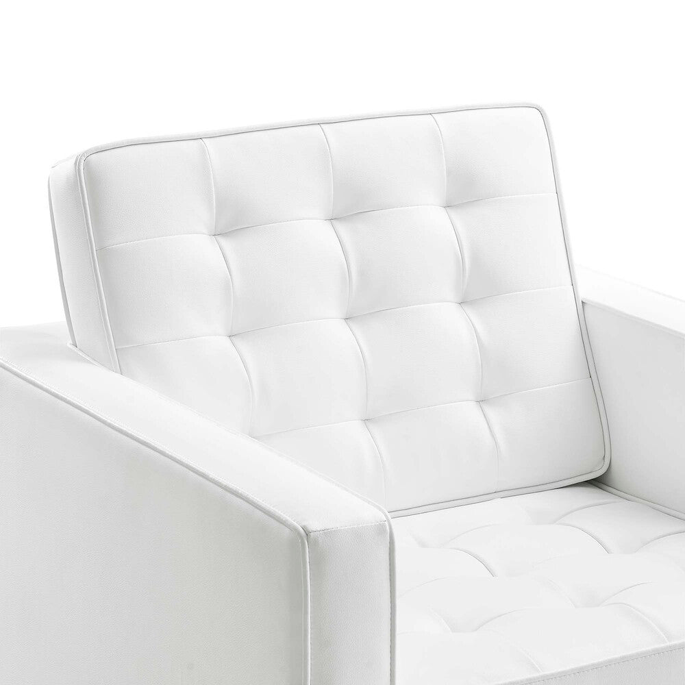 EEI-4101 Loft Tufted Vegan Leather Armchairs Set of 2 by Modway