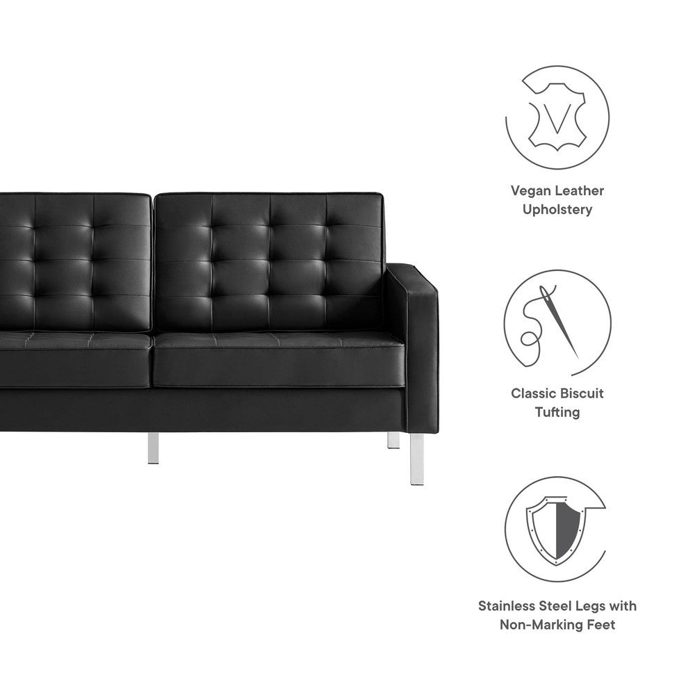 EEI-3388 Loft Tufted Vegan Leather Loveseat by Modway