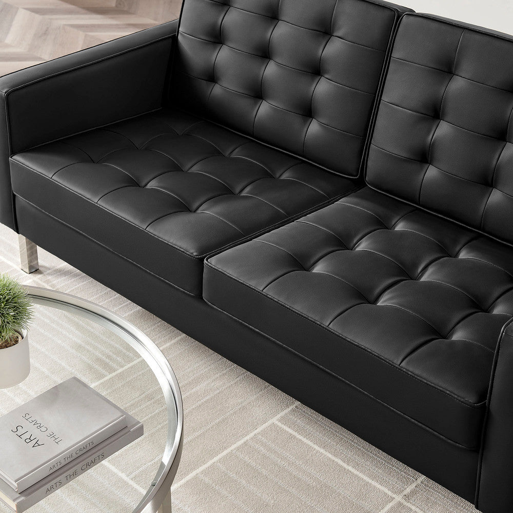 EEI-3388 Loft Tufted Vegan Leather Loveseat by Modway