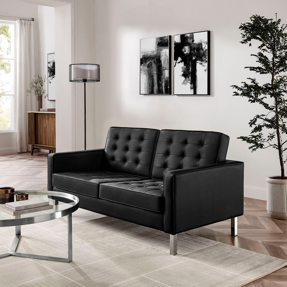 EEI-3388 Loft Tufted Vegan Leather Loveseat by Modway