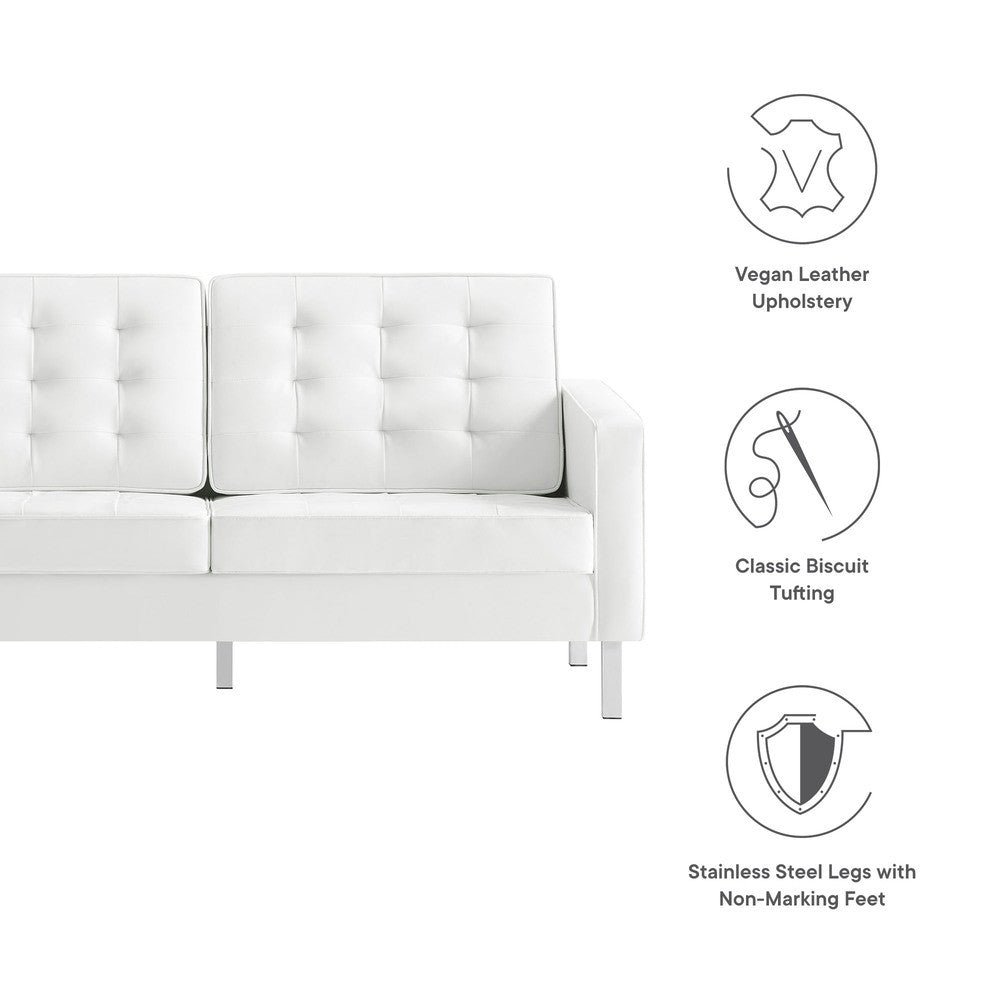 EEI-3388 Loft Tufted Vegan Leather Loveseat by Modway