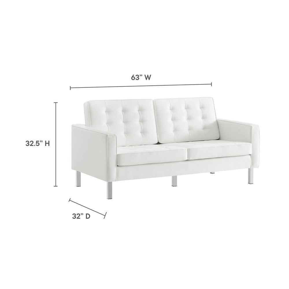 EEI-3388 Loft Tufted Vegan Leather Loveseat by Modway