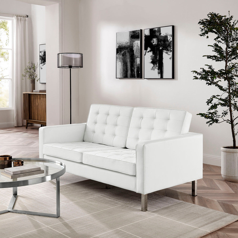 EEI-3388 Loft Tufted Vegan Leather Loveseat by Modway