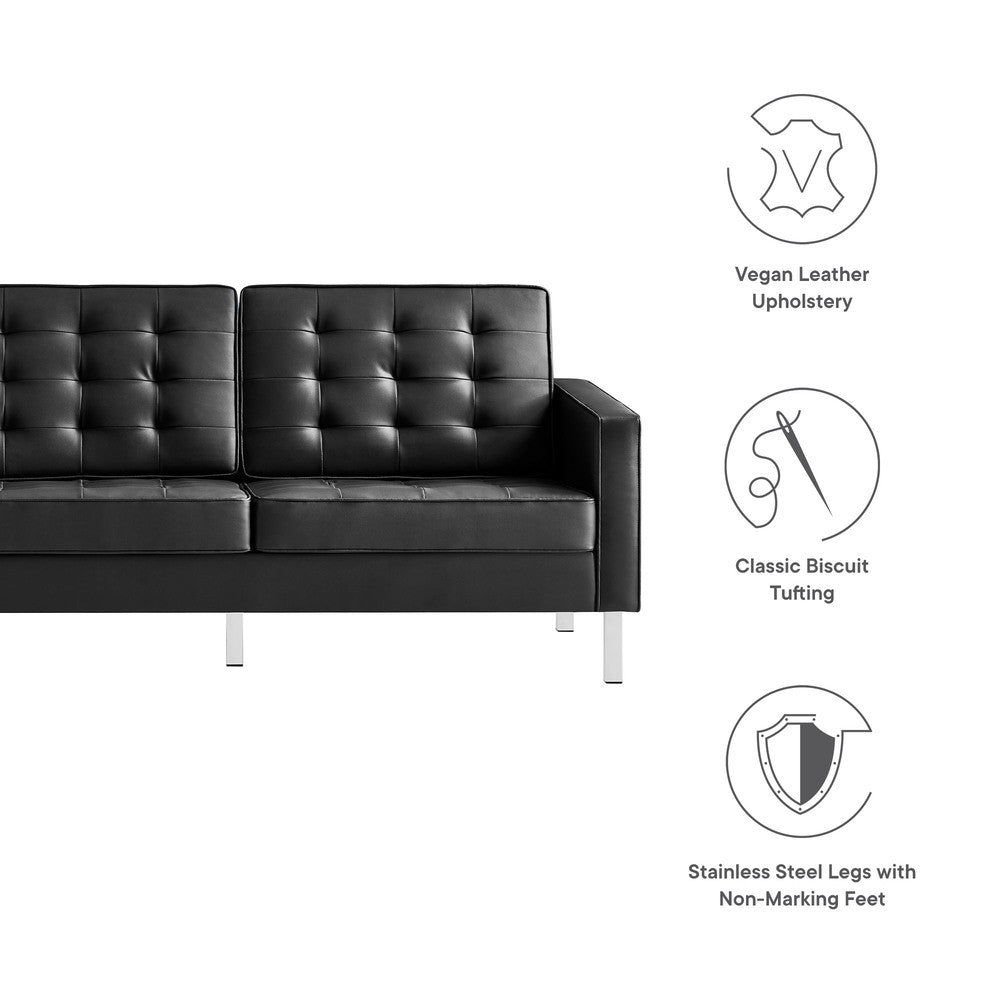 EEI-3385 Loft Tufted Vegan Leather Sofa by Modway