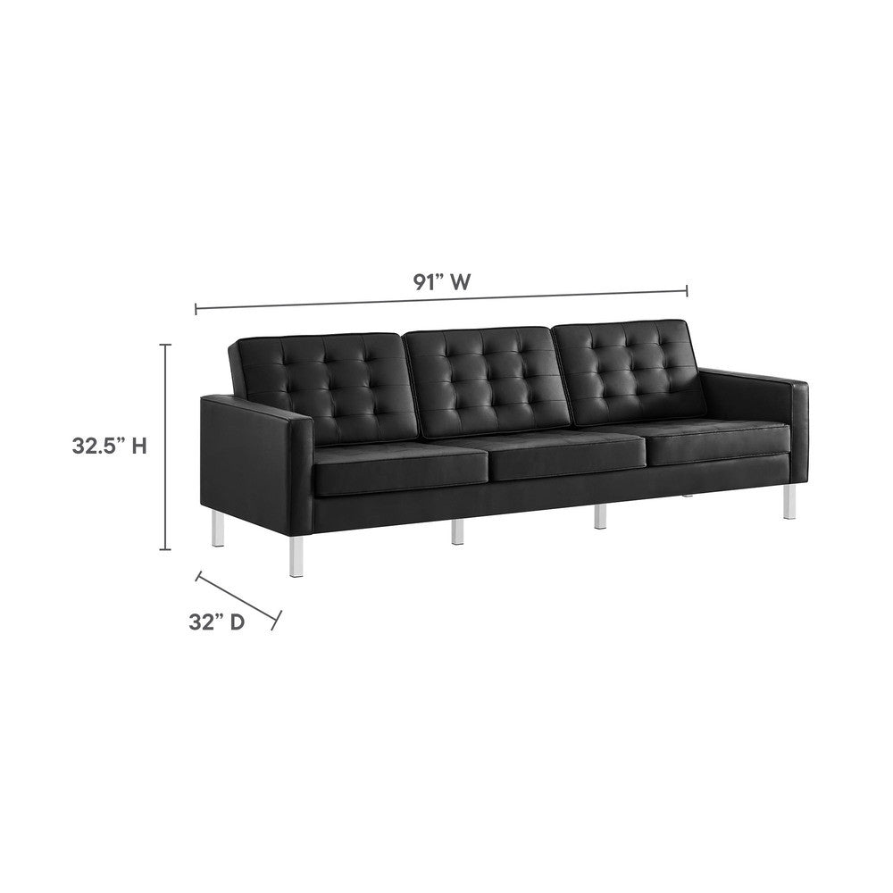EEI-3385 Loft Tufted Vegan Leather Sofa by Modway